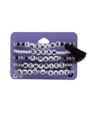Claires Bracelets Stretch Beaded Inspire Dream Make Memories Graduation 5 total